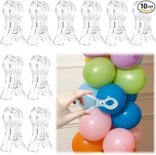 Balloon Arch Clips, Large Clear Spring Clamps by Unknown