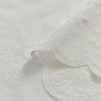 Kotile Ivory Lace Kitchen Curtains Country Floral W42 x L45 Inch, 2 Panels | - Image 7