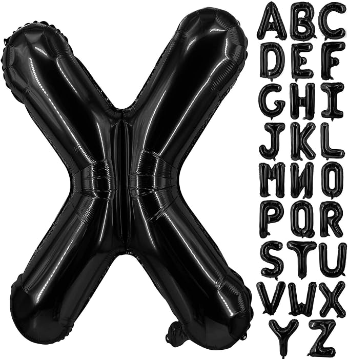 Lovoir 40 Inch Large Black Letter X Balloons Big Size Jumbo Mylar Foil Helium by Lovoir