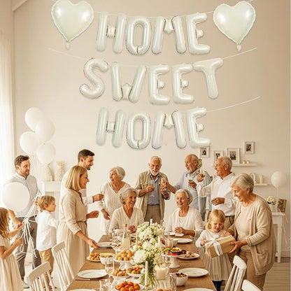 TONIFUL 16 Inch Cream White HOME SWEET HOME Letter Balloon Decorations | - Image 3