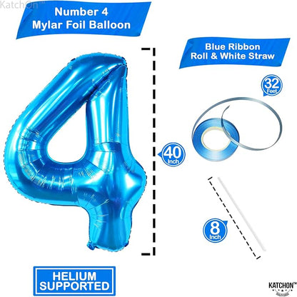 KatchOn Big Blue Number 4 Balloons - Image 2