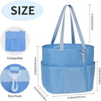 Mesh Shower Caddy Portable, Travel Toiletry Bag for Women Men, Large Capacity Shower Bag Quick Dry Bathroom Bag for Dorm, Gym, Bathroom, Camping, Beach, Swimming, Traveling, Blue