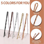 Teenitor Bobby Pins, 250 Pcs 2Inch Bobby Pins Bulk for Women Girls, Silver, Black, Blonde, Brown - Secure Hold, Hair Pins with Storage Box, All Hair Types