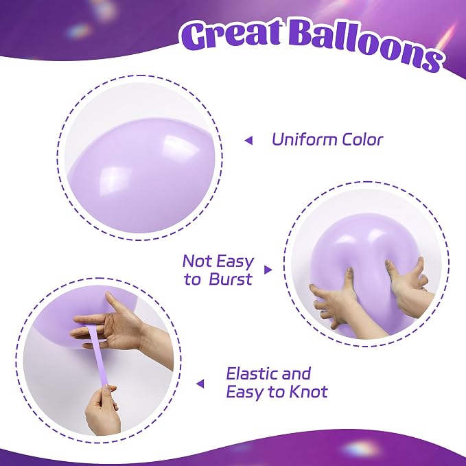 60pcs Purple Balloons 12inch - Image 3