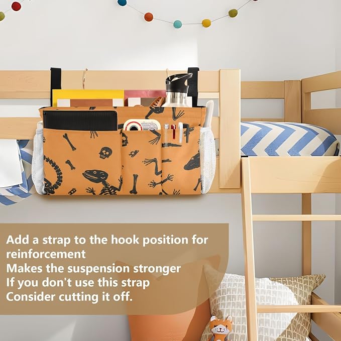 Bedside Caddy Metal Frame Hanging Organizer Bunk Bed Dorm Accessories Hook And - Image 6