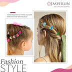 Butterfly Hair Clips, Assorted Color Plastic Mini Cute Hair Clip for 90s Girls Women Kids Butterflies Y2K Festival Accessories 50pcs 10 Colors with Organizer (Solid)