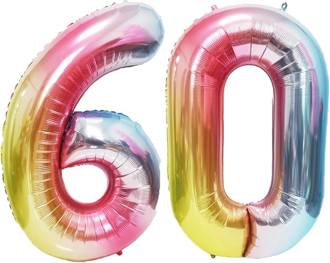 Rainbow Number Balloons Birthday Balloons by United-UnicornsParty