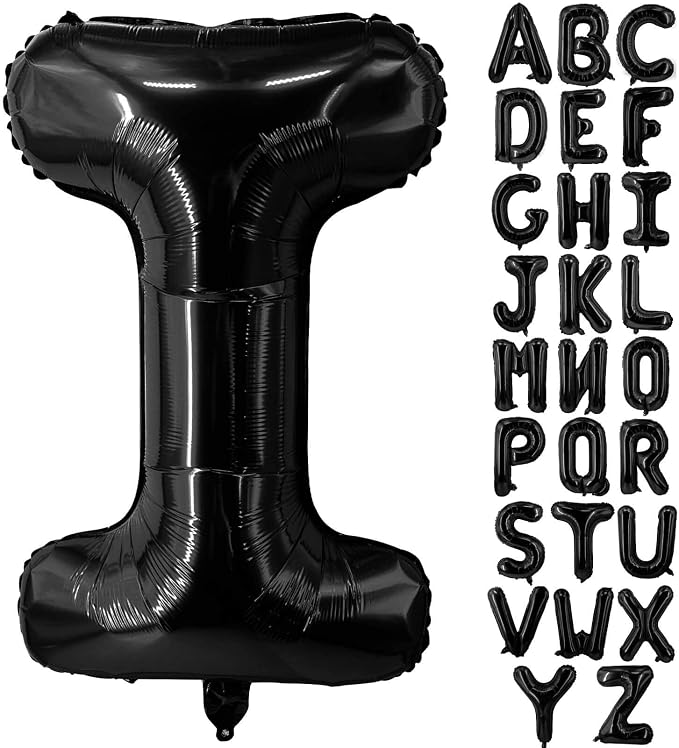 Lovoir 40 Inch Large Black Letter I Balloons Big Size Jumbo Mylar Foil Helium by Lovoir