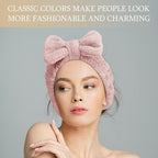 3 Pieces Makeup Headband with Bow Spa Headband for Washing Face Makeup Shower Microfiber Skin Care Hair Band and for Christmas Women Gift