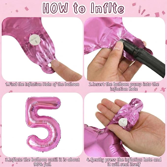 Pink Number 15 Balloon 40 Inch, Shimmering Foil Digit - Image 5