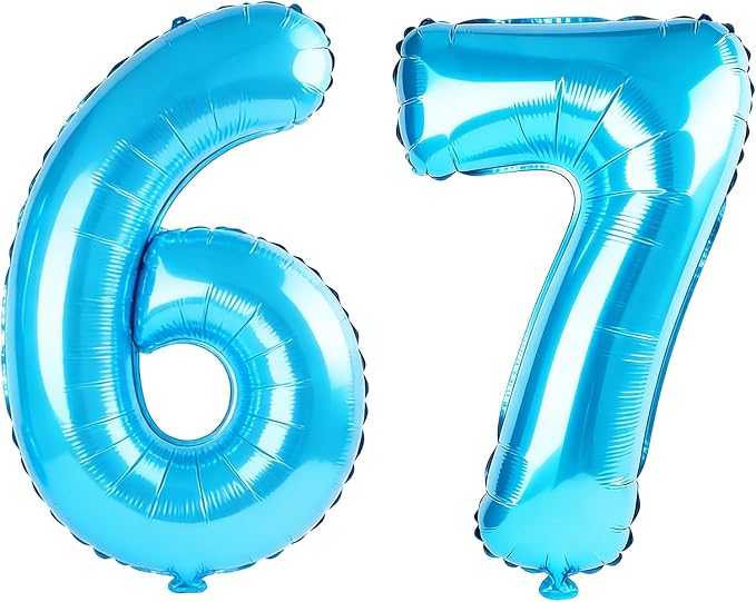 40 Inch Number 67 Balloons for 67th Birthday Party Decorations, 0-100 Jewelry by FOBELEC