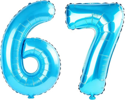 40 Inch Number 67 Balloons for 67th Birthday Party Decorations, 0-100 Jewelry by FOBELEC