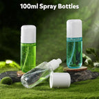 Bynccea Travel Spray Bottle 3.4oz/100ml Plastic Mini Bottle Set - Fine Mist Mini Empty Spray Bottles - Refillable Small Spray Bottles for Cleaning Solutions, Liquid Cosmetics