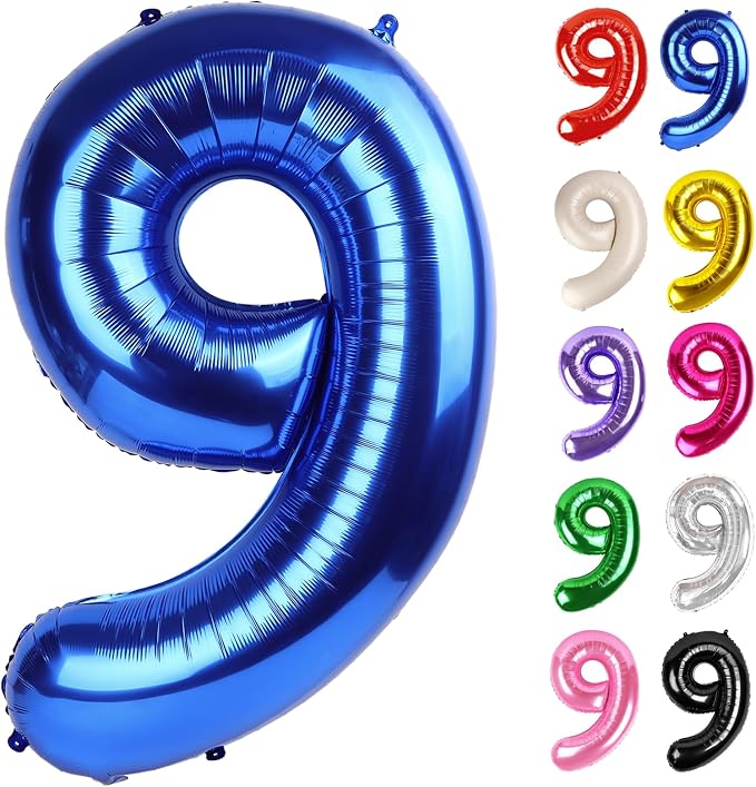 Blue Number 9 Balloon 40 Inch by IWERP