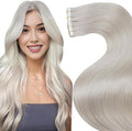 LaaVoo Hair Extensions Tape in Platinum Blonde Tapes in Extensions 22 Inch Invisible Tape ins Human Hair Extensions Real Seamless Hair 20pcs 50g