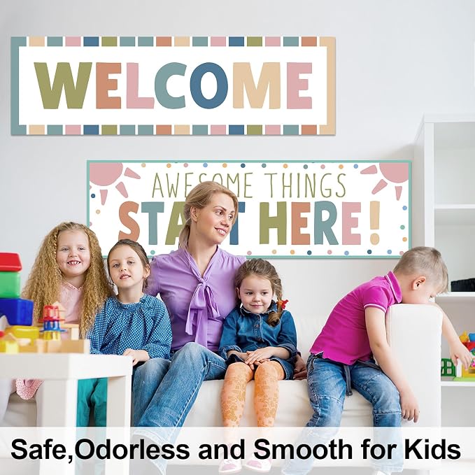 Boho Welcome Classroom Decorations Colorful Rainbow Awesome Things Start Here - Image 6