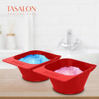 TASALON 2 Piece Magnetic Plastic Bowls Set for Hair Dye, Mixing Bowl for Hair Dye, Beauty Salon and Barber Station for Hairstylists, Red