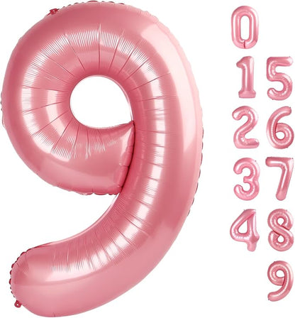 Number 9 Balloons 40 Inch for 9 19 Birthday Party Decorations, Pastel Pink | by Mluchee
