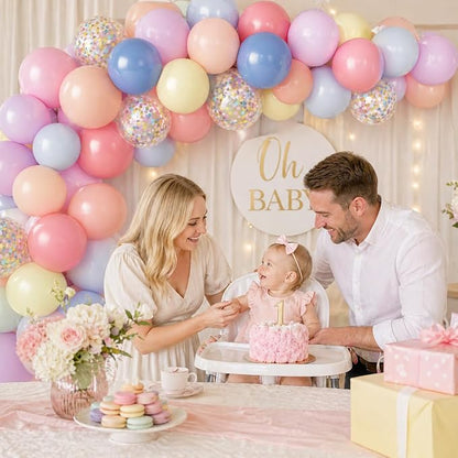 Pastel Balloons 60pcs 12 Inch Macaron Pastel Pink Blue Yellow Mint Lavender - Image 3