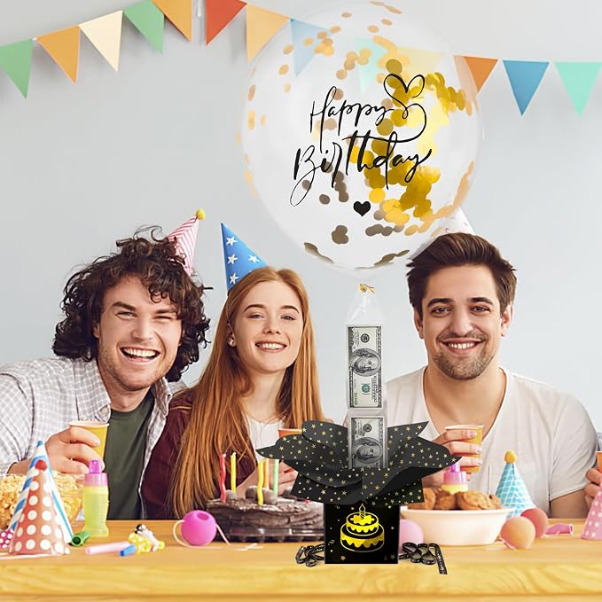 UQM Birthday Money Box for Cash Gift Pull, Funny Pull Money Balloon Box | Happy - Image 5