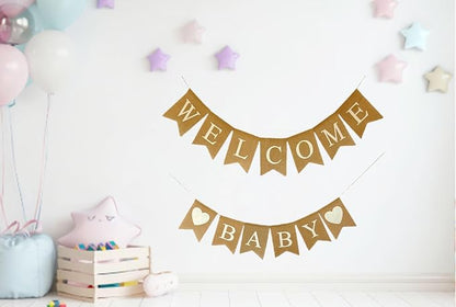 Welcome Baby Burlap Banner for Baby Shower Decorations and Gender Reveal Party - Image 7