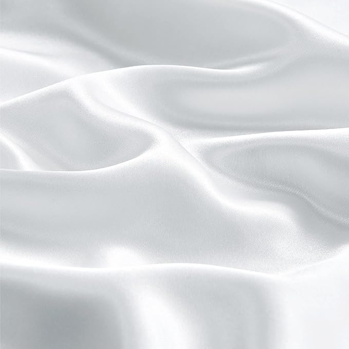 BEDELITE Satin Pillowcase with Zipper 4 Pack, White Pillow Cases Standard Size, Super Soft and Cooling Similar to Silk Pillow Cases, Gift for Women Men(20x26 Inches)