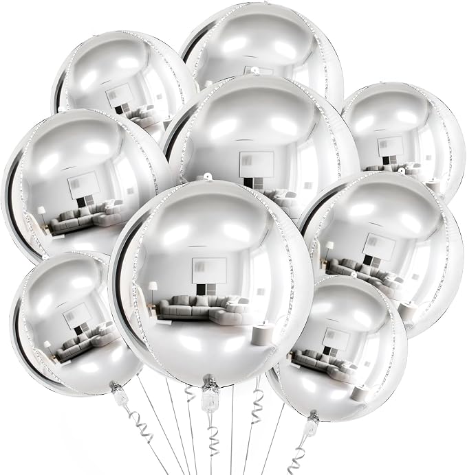 18 Pcs Foil Balloons Shiny Round Balloons Set Large Balloon Garland Arch - Image 8