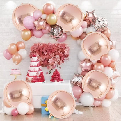 Metallic Champagne Balloons, 22 Inch Large Sphere Round Balloons - Image 3