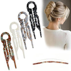 Prestige French Hair Pins - Serrated Anti-Slip Design, Curved Angle for Better Head Fit, New Elegant Hair Accessories for Women, Suitable for All Hair Types（4pcs）