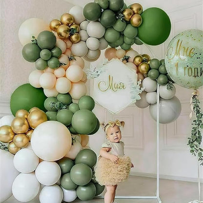 PartyWoo Sage Green Balloons 140pcs Different Sizes Pack of 18 12 10 5 Inch - Image 5