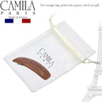 Camila Paris CP3440 French Hair Barrette Clip for Girls, Brown, Rubberized Automatic Clasp Strong Hold Grip Hair Clips for Women, No Slip and Durable Styling Girls Hair Accessories, Made in France