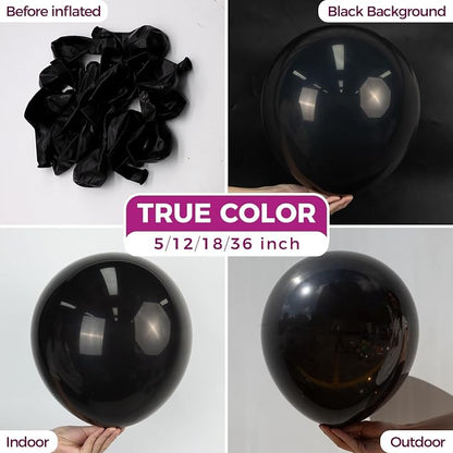Bezente Black Balloons 18 Inch- 30 Pack Large Thick Black Balloons Big Round - Image 2