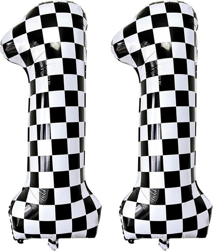LHOAVWE Number 11 Checkered Balloons 40 Inch Giant Race Car Checkered 11 Number by LHOAVWE