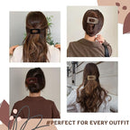 8 Pack Flat Hair Clips for Women – Large Glossy Neutral Rectangle No-Slip Claw Clips for Thick & Thin Hair, Strong Hold Square Hair Accessories for Work & Stylish Outfits