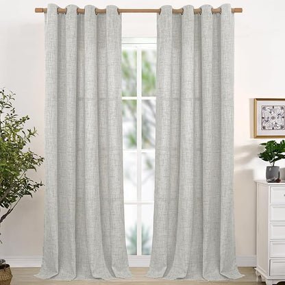 YoungsTex Extra Long Linen Curtains 102 Inch Length by YoungsTex