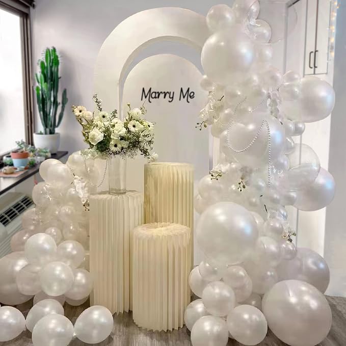 Pearl White Balloons Different Sizes 5 10 12 18 Inch, Royal White Latex Balloons - Image 6