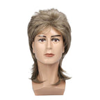 Kaneles Mullet Wigs for Men 80s Costumes Fancy Party Accessory Cosplay Halloween Hair Wig (Blonde)