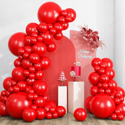 RUBFAC 135pcs Red Balloons Different Sizes 18 12 10 5 Inch by RUBFAC
