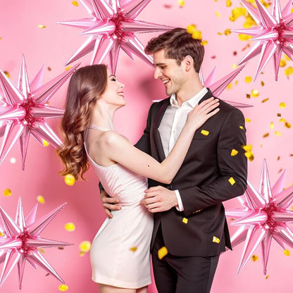 Pink Star Balloons, 22/27 Inch Pink Star Foil Balloons, Aluminum Foil Balloon - Image 6