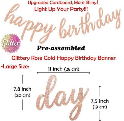Pink Rose Gold Happy Birthday Decorations - Image 2