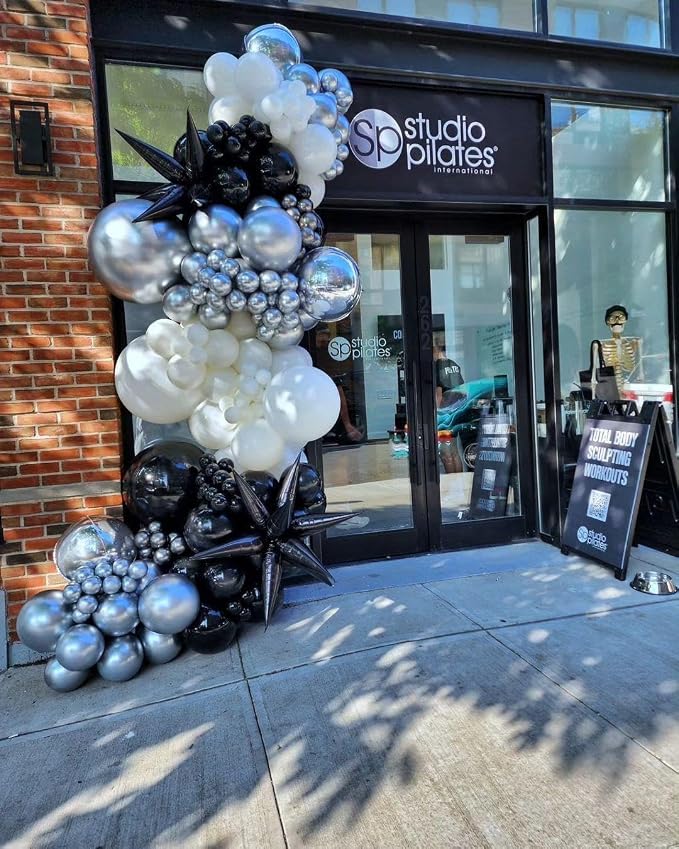 Black and Silver Balloons Arch Kit - Image 5