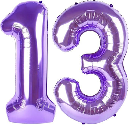 Number Balloons Purple 13 Balloon 40 inch by Enyeopd