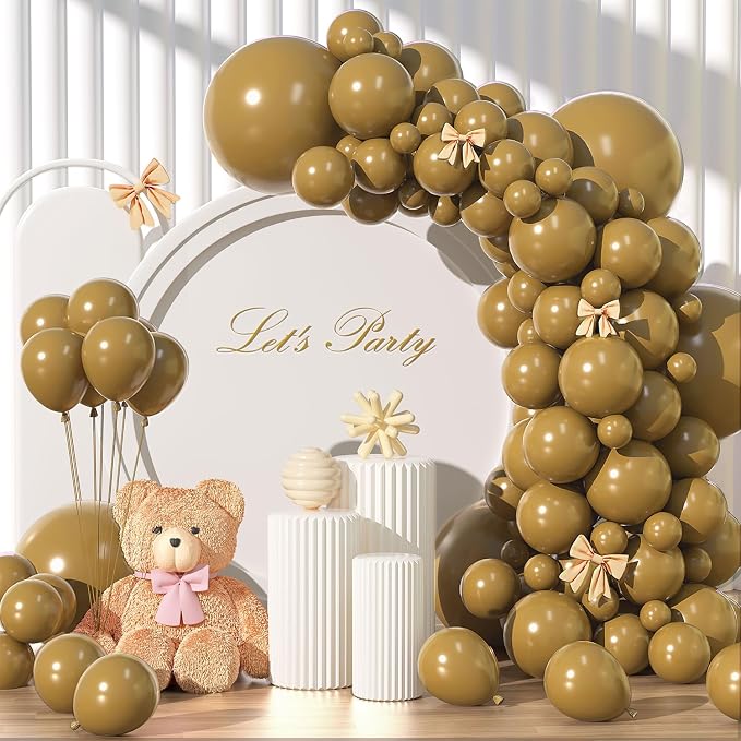 135pcs Brown Balloons Different Sizes 18" 12" 10" 5" Latex Balloon Garland Arch by YISHEBAPA
