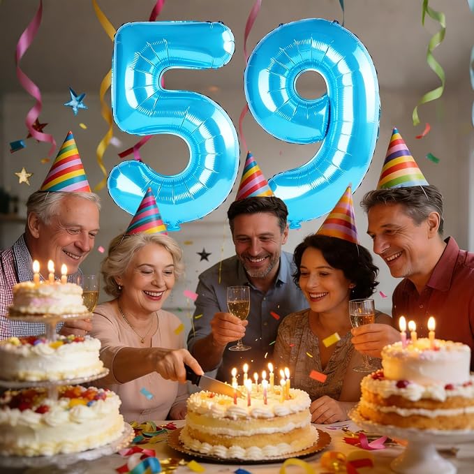 40 Inch Number 59 Balloons for 59th Birthday Party Decorations, 0-100 Jewelry - Image 2