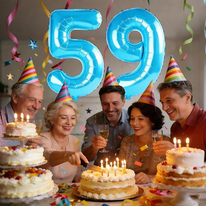 40 Inch Number 59 Balloons for 59th Birthday Party Decorations, 0-100 Jewelry - Image 2