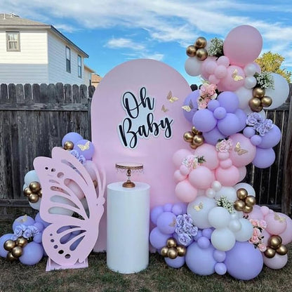 Pink Purple Balloons Set, 12Inch Metallic Purple Pink Latex Balloons - Image 5