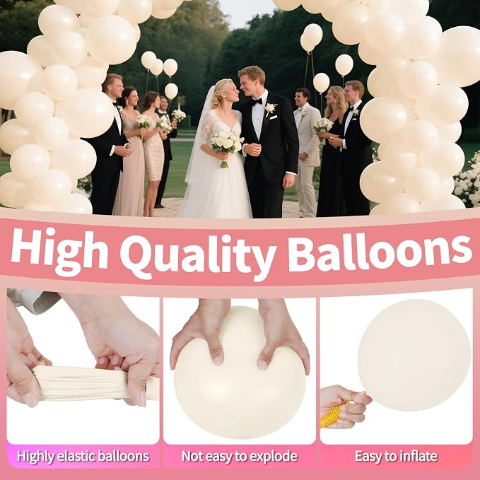 Sand White Balloon 12 Inch - Image 4