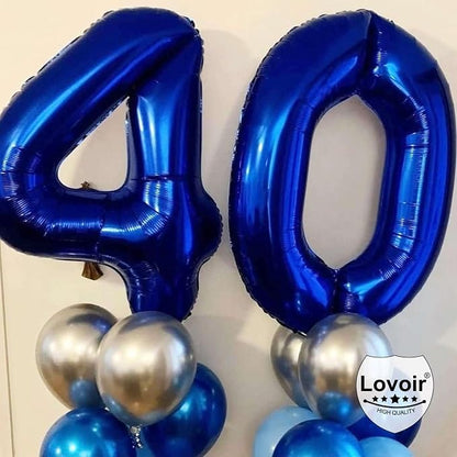 Navy Blue 50 Number Balloons, 40 Inch Giant Number 50 Balloons Foil Mylar - Image 3