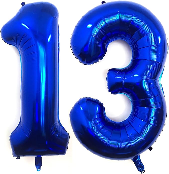 40 Inch Navy Blue 13 Number Balloons Giant 13 or 31 Balloons Navy Blue Birthday by LHOAVWE