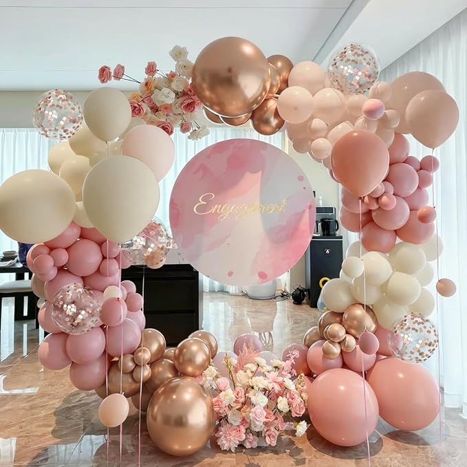 Dusty Pink and White Balloon Garland Arch Kit - Image 6